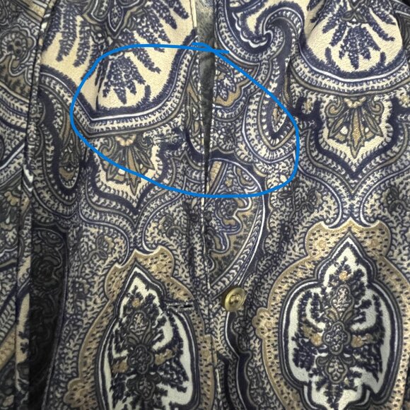 Vintage Paul Alfred Blue Tan Paisley Two Piece Suit Set Size 12 - Picture 5 of 13